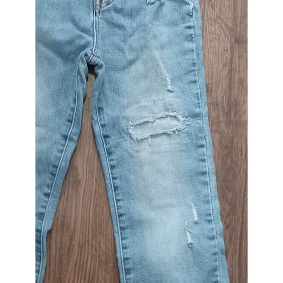 Risen Jeans Juniors Size 25/1  Straight Denim Light Wash Raw Hem midrise - Picture 5 of 16
